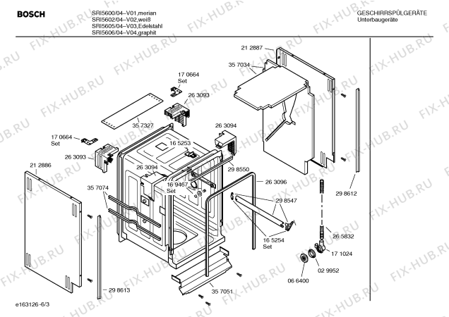 Схема №6 SRI5610 с изображением Передняя панель для электропосудомоечной машины Bosch 00357067