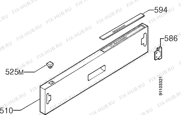 Взрыв-схема посудомоечной машины Husqvarna Electrolux QB162W - Схема узла Command panel 037