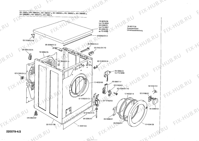 Взрыв-схема стиральной машины Siemens WV266047A SIWAMAT 266 - Схема узла 02