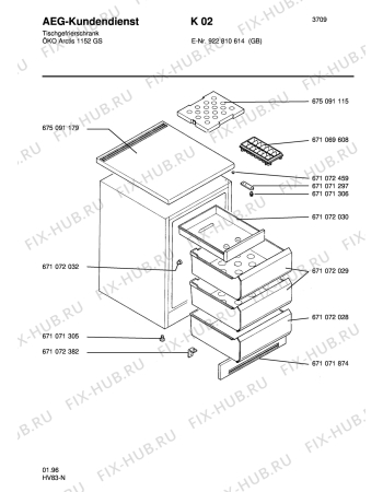 Взрыв-схема холодильника Aeg ARC1152 GS GB - Схема узла Housing 001