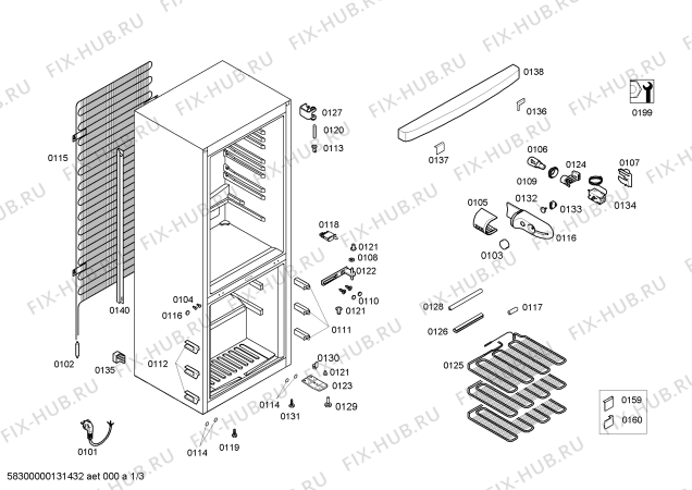 Схема №3 KG33VV48 с изображением Дверь для холодильника Siemens 00246082