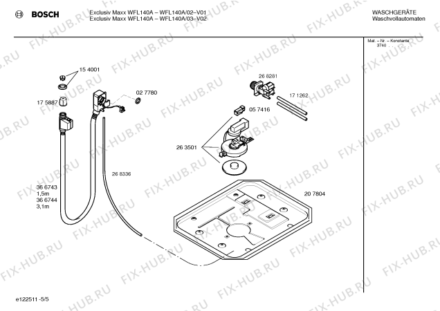 Схема №3 WFL140A Exclusiv Maxx WFL 140 A с изображением Инструкция по установке и эксплуатации для стиралки Bosch 00587678