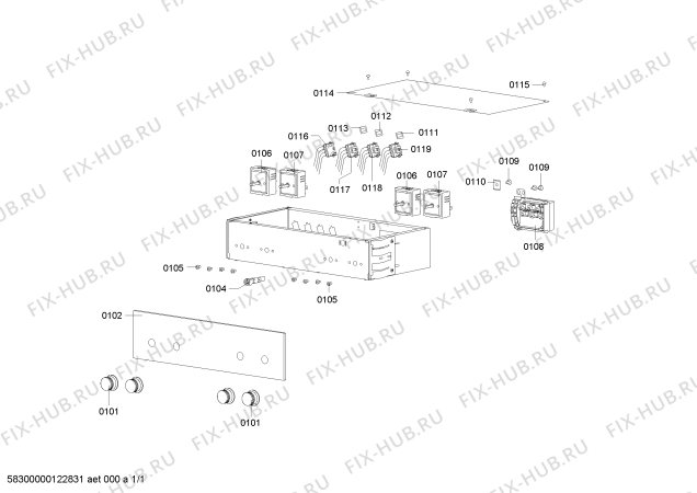 Схема №1 HO3008Z0C с изображением Панель управления для плиты (духовки) Siemens 00664375