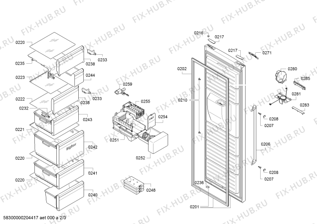 Схема №3 GSD36PI20 с изображением Дверь морозильной камеры для холодильной камеры Bosch 00716907