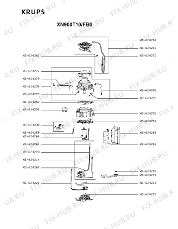 Схема №3 XN900T10/FB0 с изображением Кабель для электрокофеварки Krups MS-624253