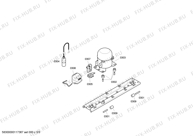 Взрыв-схема холодильника Siemens GS34VV30FF - Схема узла 03