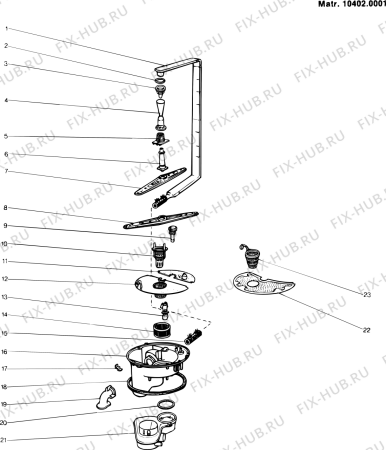 Взрыв-схема посудомоечной машины Whirlpool B128 (F005699) - Схема узла