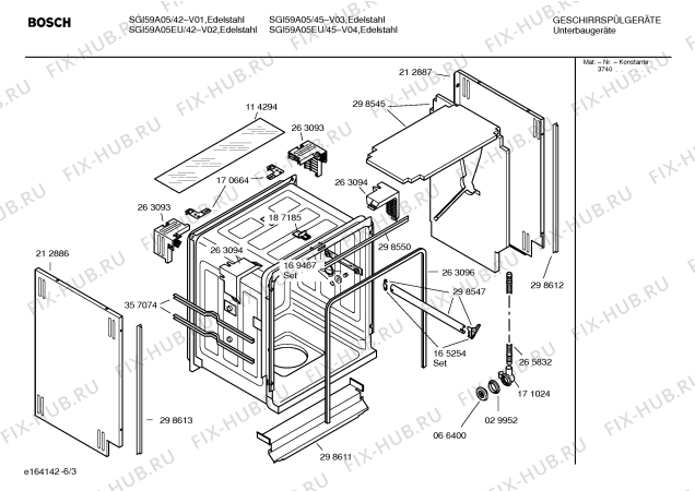 Взрыв-схема посудомоечной машины Bosch SGI59A05EU - Схема узла 03