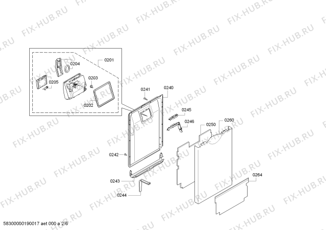 Схема №4 SPE53U56UC SilencePlus 46 dBA с изображением Набор кнопок для посудомойки Bosch 00624957