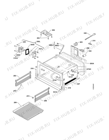 Взрыв-схема плиты (духовки) Electrolux EBCGL70ABSNR73730668 - Схема узла Oven