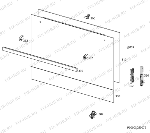 Взрыв-схема плиты (духовки) Ikea MIRAKULOS 302-452-04 - Схема узла Door