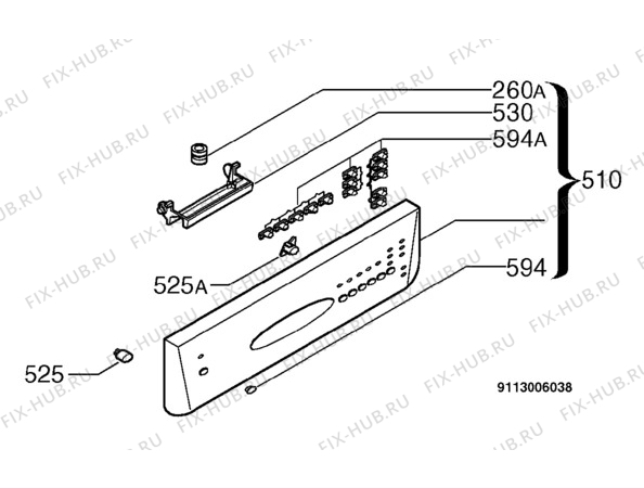 Взрыв-схема посудомоечной машины Rosenlew RW480 - Схема узла Command panel 037