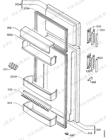 Взрыв-схема холодильника Electrolux ER2321D - Схема узла Door 003