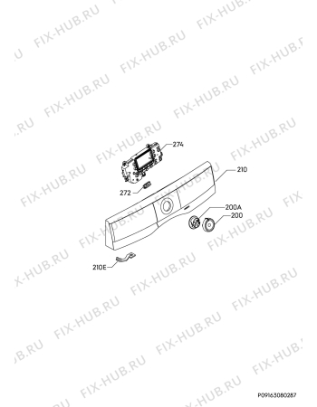 Взрыв-схема сушильной машины Electrolux EW8HS259SP - Схема узла Command panel 037