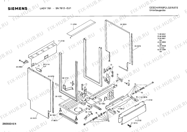 Взрыв-схема посудомоечной машины Siemens SN7812 - Схема узла 04