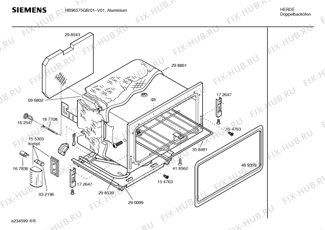 Взрыв-схема плиты (духовки) Siemens HB96575GB - Схема узла 06