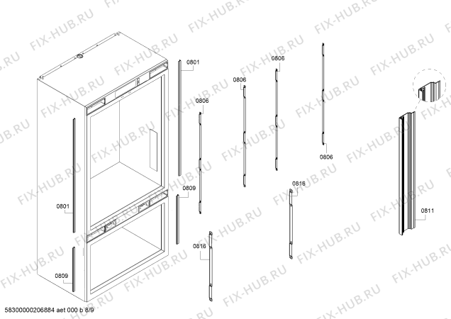 Схема №6 T36BT920NS Thermador с изображением Нагревательный элемент для холодильника Bosch 00717275