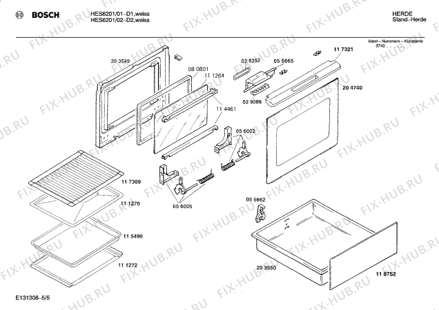 Схема №1 HES5201 с изображением Инструкция по эксплуатации для духового шкафа Bosch 00514808