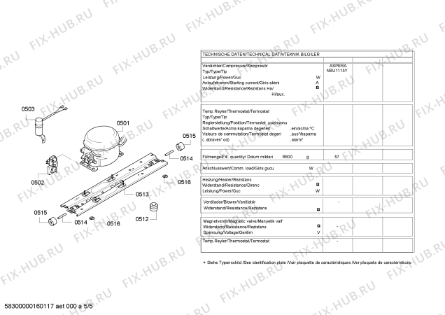 Схема №5 KD46NAI30N с изображением Вкладыш в панель для холодильника Siemens 00686962