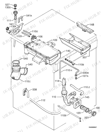 Взрыв-схема стиральной машины Electrolux EWF1249 - Схема узла Hydraulic System 272