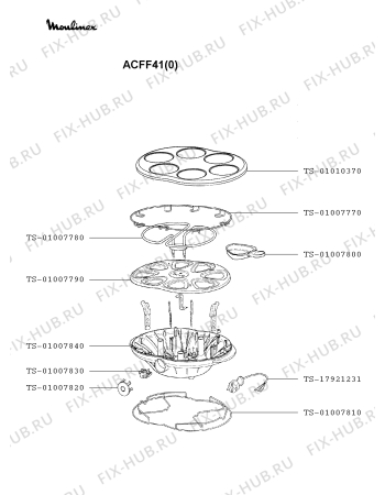 Схема №1 ACFC41(0) с изображением Держатель для гриля Moulinex TS-01007770