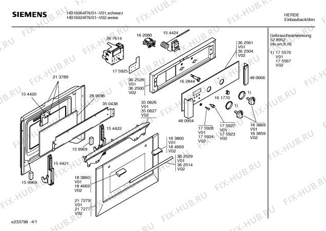 Схема №2 HB16064FN с изображением Инструкция по эксплуатации для плиты (духовки) Siemens 00528952
