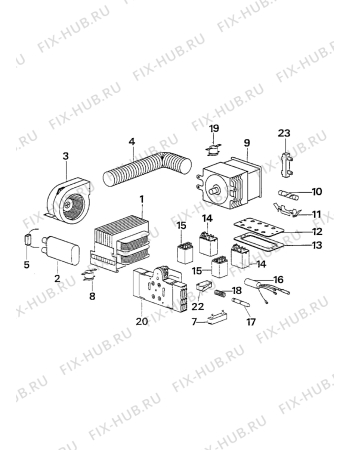 Взрыв-схема плиты (духовки) Electrolux CO1285W1 - Схема узла Microwave equipment