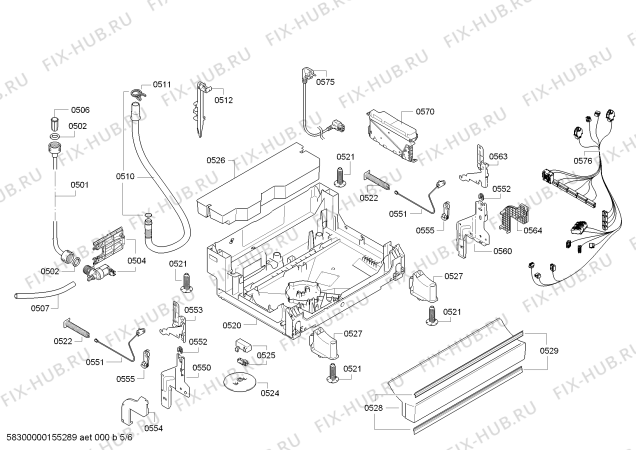 Взрыв-схема посудомоечной машины Siemens SN25M831GB - Схема узла 05