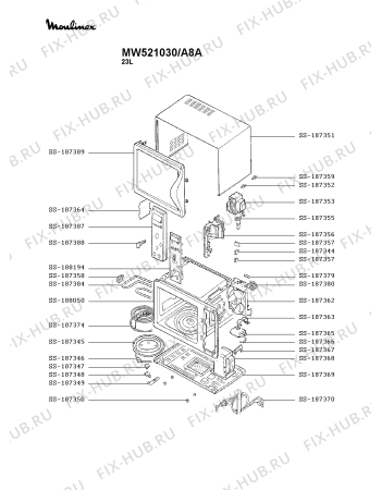 Схема №1 MW521030/A8A с изображением Субмодуль для микроволновки Moulinex SS-188194