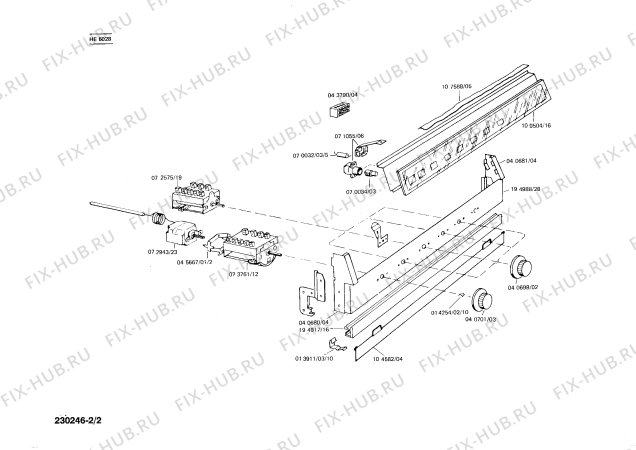 Взрыв-схема плиты (духовки) Siemens HE6028 - Схема узла 02