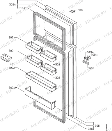 Взрыв-схема холодильника Nardi RF230 - Схема узла Door 003