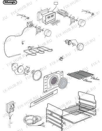 Схема №1 DE605MS с изображением Обшивка для плиты (духовки) DELONGHI 35F6C27SD1