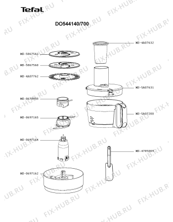 Схема №2 DO542140/700 с изображением Крышка чаши для кухонного измельчителя Tefal MS-8030000165