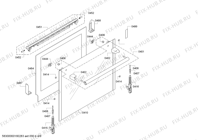 Взрыв-схема плиты (духовки) Siemens HB33GU530 - Схема узла 04