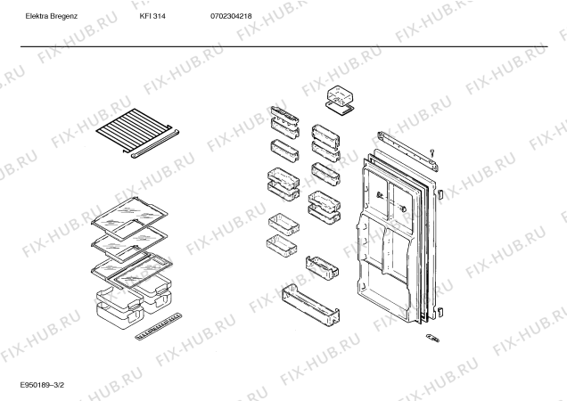 Схема №2 KICEB11AA с изображением Поднос для холодильника Bosch 00094711