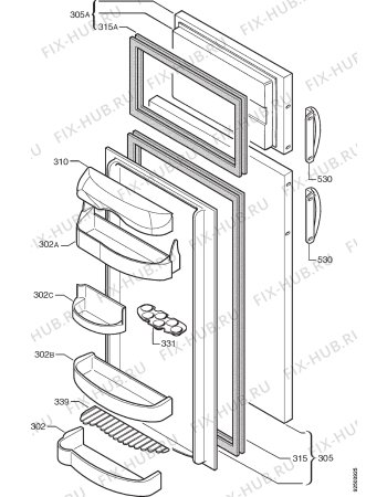 Взрыв-схема холодильника Atlas KF250 - Схема узла Door 003