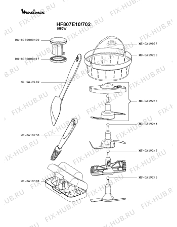 Взрыв-схема кухонного комбайна Moulinex HF807E10/702 - Схема узла IP005794.2P4