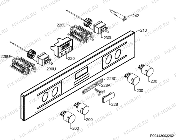 Схема №1 DE401303DM с изображением Обшивка для плиты (духовки) Aeg 5615043014