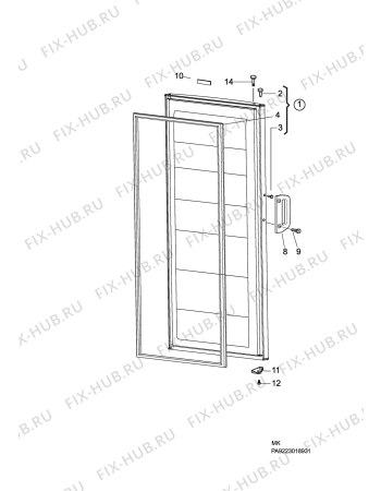 Взрыв-схема холодильника Electrolux EUF2900JHW - Схема узла C10 Door