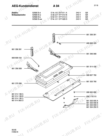 Взрыв-схема плиты (духовки) Aeg COMP. 52580B-W GB - Схема узла Section3