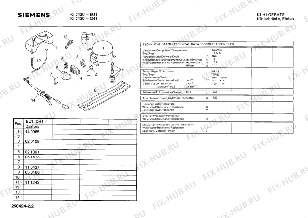 Схема №2 KI243200 с изображением Плата для холодильной камеры Bosch 00115167