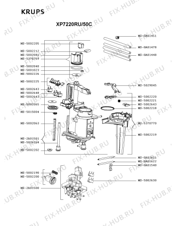 Взрыв-схема кофеварки (кофемашины) Krups XP7220RU/50C - Схема узла PP003022.9P2