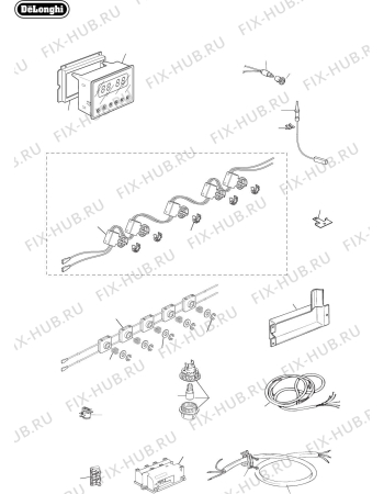 Схема №5 DEFP907S с изображением Трубка подачи газа для духового шкафа DELONGHI 029629