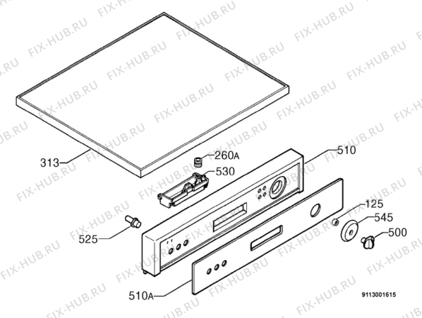 Взрыв-схема посудомоечной машины Electrolux ESF619K - Схема узла Command panel 037