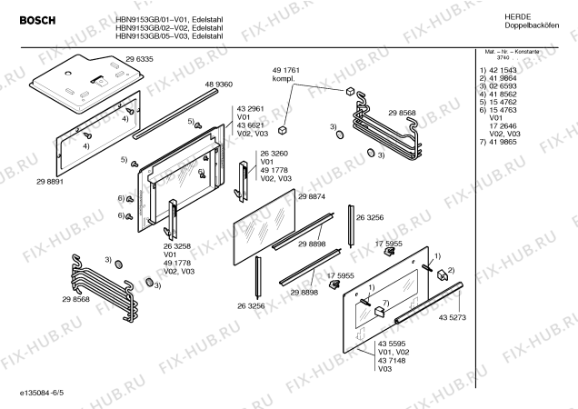Схема №5 HBN9153GB с изображением Ручка управления духовкой для духового шкафа Bosch 00421527