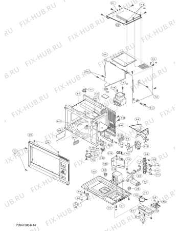 Взрыв-схема микроволновой печи Aeg MW17E10B - Схема узла Section 1