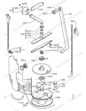 Взрыв-схема посудомоечной машины Privileg 019330 0 - Схема узла Hydraulic System 272