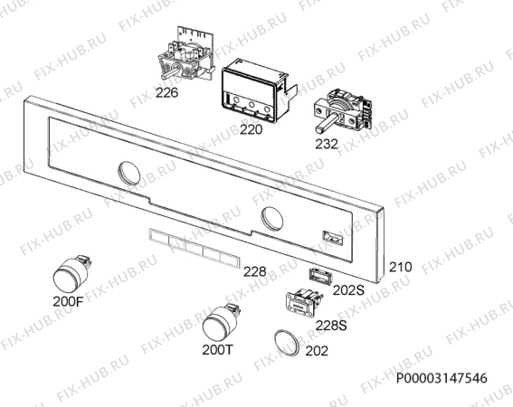 Взрыв-схема плиты (духовки) Electrolux EOC5644BAZ - Схема узла Command panel 037