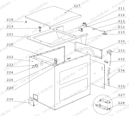 Взрыв-схема стиральной машины Gorenje Compact 2200  W421A02A SE   -White compact (900002899, W421A02A) - Схема узла 02