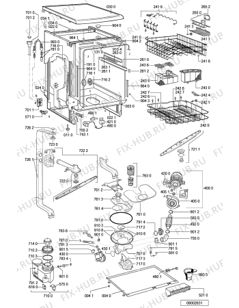 Схема №2 ADP 8554/1 WHM с изображением Панель для электропосудомоечной машины Whirlpool 481245371536